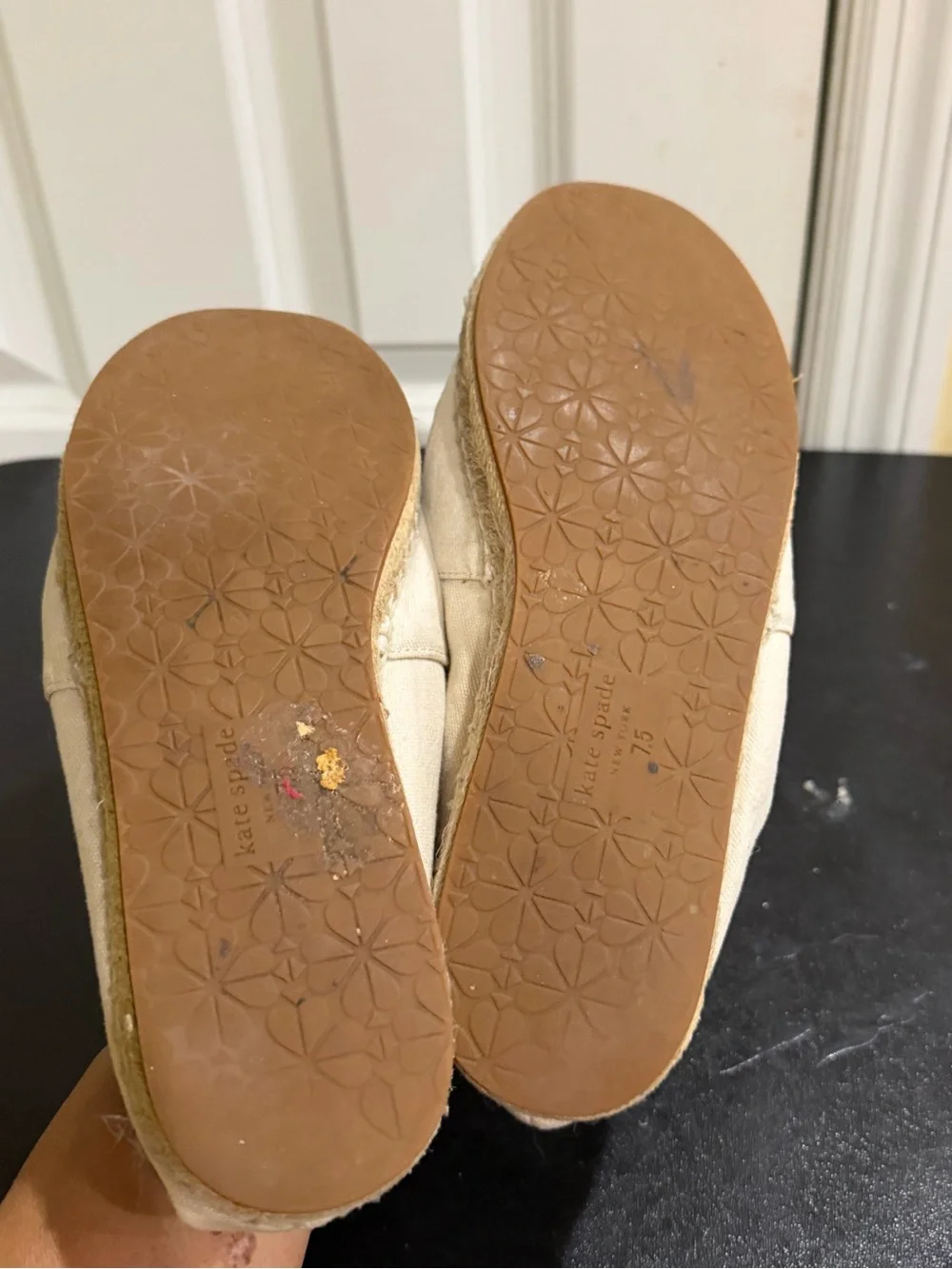 kate spade Cream Espadrille Slip-Ons with dragonfly Embroidery size 7.5